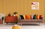 Non woven wallpaper tiles optics brown orange 39533-4 1