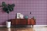 Vliestapete Geometrisch Rauten Oval Lila Weiß 39534-3 Wohnzimmer 5