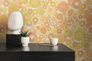 Non woven wallpaper floral pattern orange green 39535-5 5