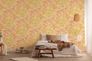 Non woven wallpaper floral pattern orange green 39535-5 8