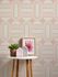 Non woven wallpaper oval block strips pink cream 39536-5 1