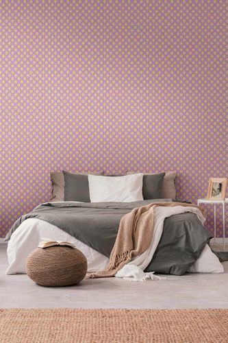 Vliestapete Kreise Linien Grafik Orange Lila 39537-2 Schlafzimmer