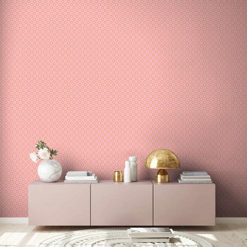 Vliestapete Kreise Linien Grafik Rosa Orange 39537-3 Wohnzimmer