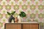 Vliestapete Blumen Wellen Retro Rosa Grün 39539-1 Flur 7