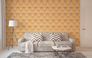 Non woven wallpaper waves retro yellow orange 39539-5 5