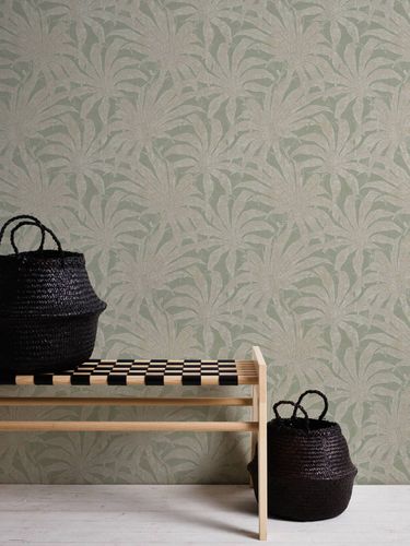 Vliestapete Floral Grün Weiß Gold Metallic 39501-2 Flur