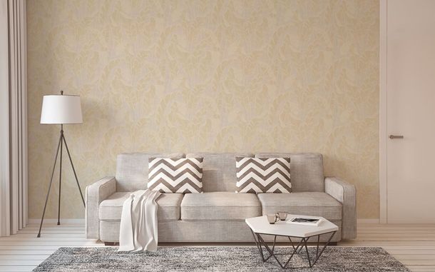 Vliestapete Dschungel Grau Creme Gold Metallic 39502-5 Wohnzimmer