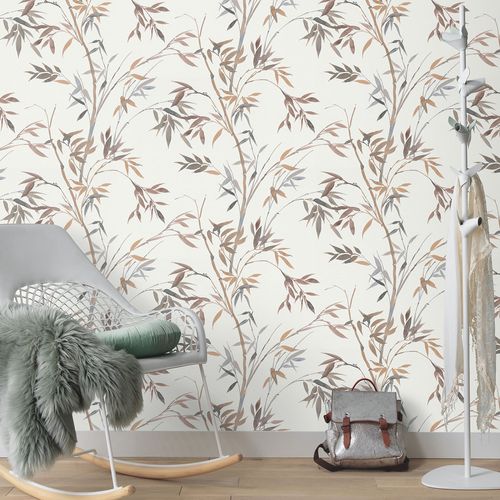 Tapetenart Natur Bambus Optik Creme Braun Grau 10388-11 Raum
