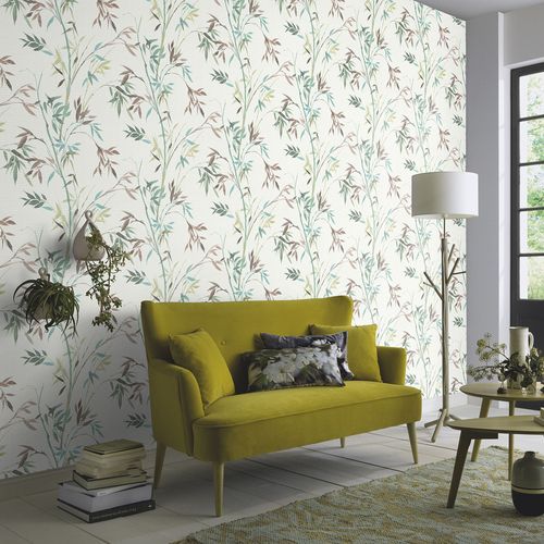 Tapetenart Natur Bambus Optik Weiß Grün Braun 10388-18 Raum