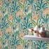Non-woven wallpaper jungle cream turquoise orange 10390-18 2