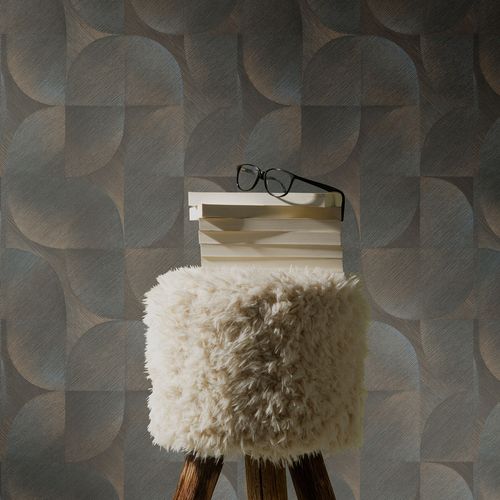 Tapetenart Struktur Muster Kreise Schwarz 10392-15 Zimmer