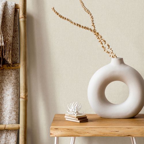 Tapetenart Textiloptik Meliert Uni Beige 10393-02 Zimmer
