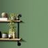 Non-woven wallpaper textile look plain green 10393-07 2