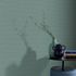 Non-woven wallpaper textile look plain green grey 10393-36 1