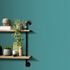 Non-woven wallpaper textile look plain turquoise 10393-43 2
