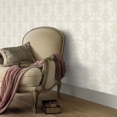 Vliestapete Barock Ranken Creme Perlmutt Metallic 10287-02 Zimmer
