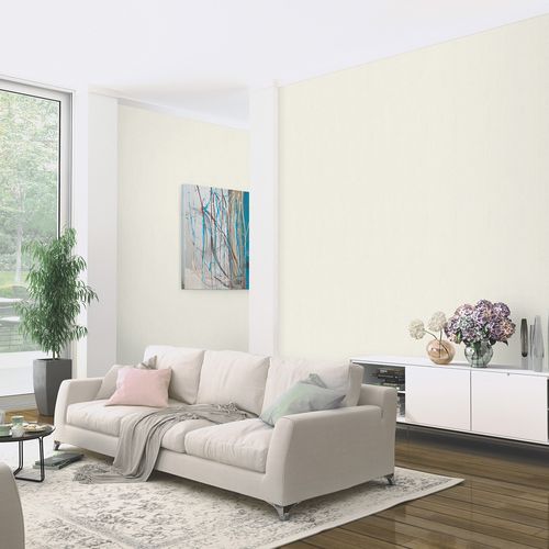 Vliestapete Stoff Optik Creme Beige Glitzer 10351-14 Raum