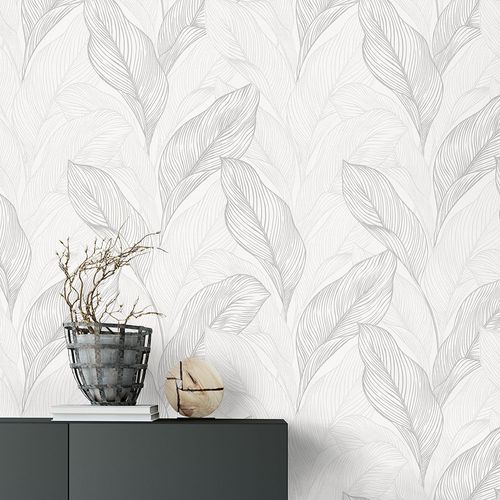 Vliestapete Floral Weiß Silber Metallic 10282-31 Zimmer