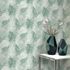 Non-woven wallpaper jungle green white metallic 10350-07 3