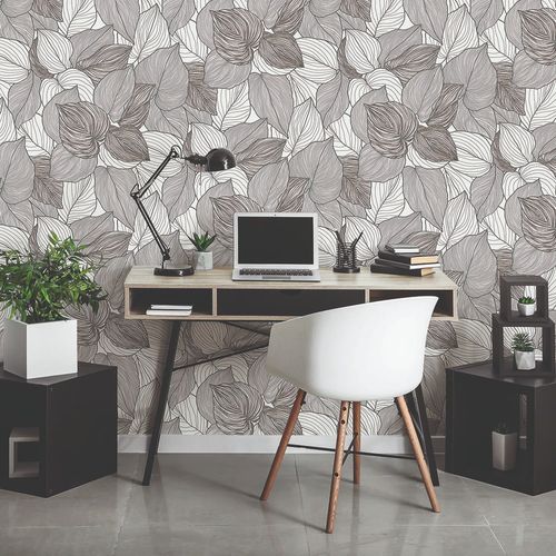 Vliestapete Dschungel Creme Schwarz Glitzer 10381-10 Raum