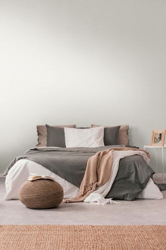 Vliestapete Uni Struktur Textiloptik Creme Weiß 39655-3 Schlafzimmer