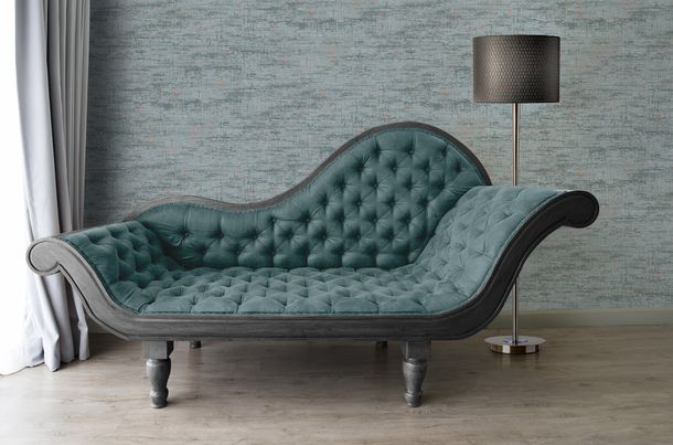 Vliestapete Used-Look Blau Kupfer Metallic 39657-1 Zimmer