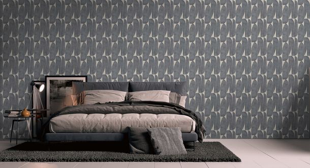 Vliestapete Grafik Blätter Abstrakt Beige Schwarz 39658-3 Zimmer