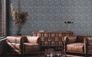 Non-woven wallpaper leaves abstract black grey 39658-4 5