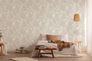 Vliestapete Blätter Textiloptik Beige Weiß 39647-4 Raum 1