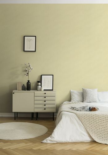 Non-woven wallpaper plain linen look yellow 39651-3