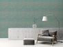 Vliestapete Wellen Abstrakt Blau Gold Metallic 39659-1 Wohnzimmer 1
