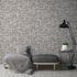 Non-woven wallpaper 3D stone dark grey white 38815-2 2