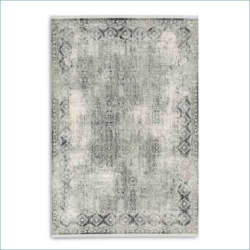 Teppich Positano Bordüre grau creme Kurzflor Astra