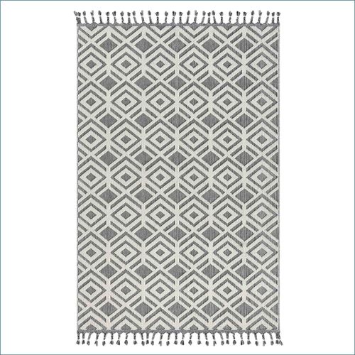 Outdoor Teppich Trevi Grafisch Rauten grau creme Astra