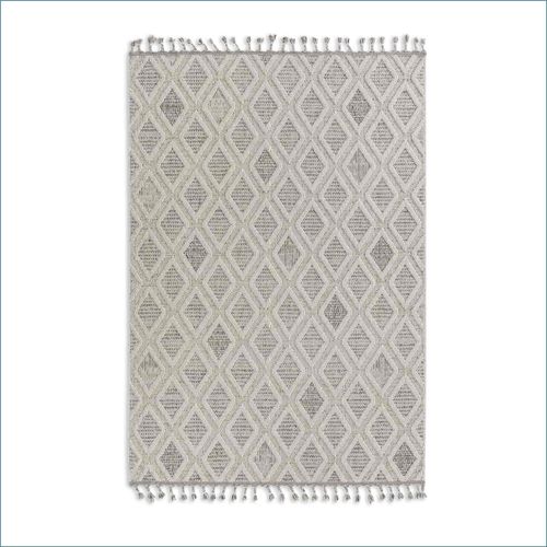 Outdoor Teppich Trevi Rauten Muster hellgrau beige Astra