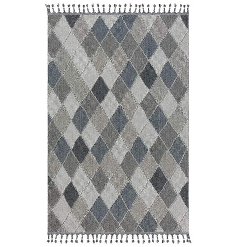 Outdoor Teppich Trevi Rauten Muster blau grau Astra