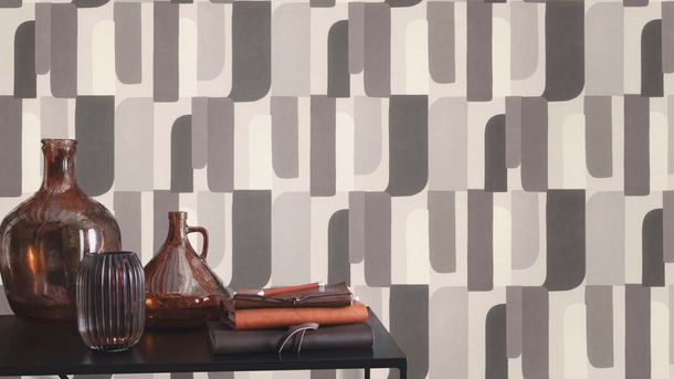 Vliestapete Rasch Grafisch Modern Grau Creme 330502 Raum