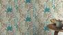 Non-woven wallpaper Rasch leaves white green pink 465310 4