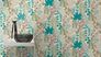 Non-woven wallpaper Rasch leaves white green pink 465310 1