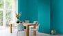 Non-woven wallpaper Rasch linen look plain turquoise 690729 1