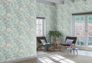 Non-woven wallpaper Rasch abstract jungle white blue 866124 4