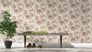 Non-woven wallpaper Rasch floral cream brown green 866223 4