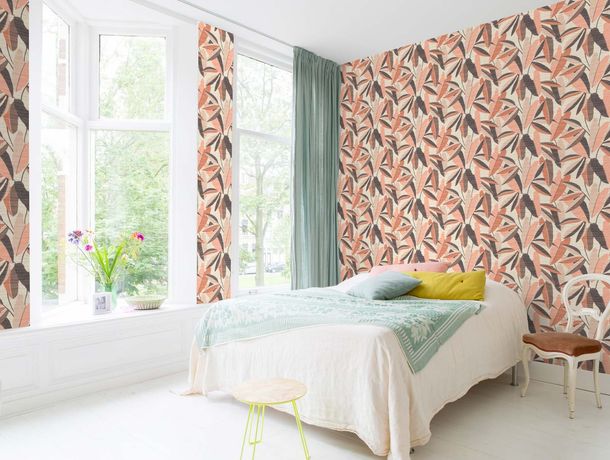 Vliestapete Rasch Holzoptik Floral Beige Grau Braun 866353 Raumbild