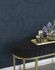 Vliestapete Rasch Stoffoptik Blattmuster Blau 866803 Raumsituation 4
