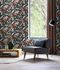 Non-woven wallpaper Rasch abstract leaves blue beige 869309 1