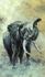 Photo wallpaper watercolor elephant beige anthracite 33099 2