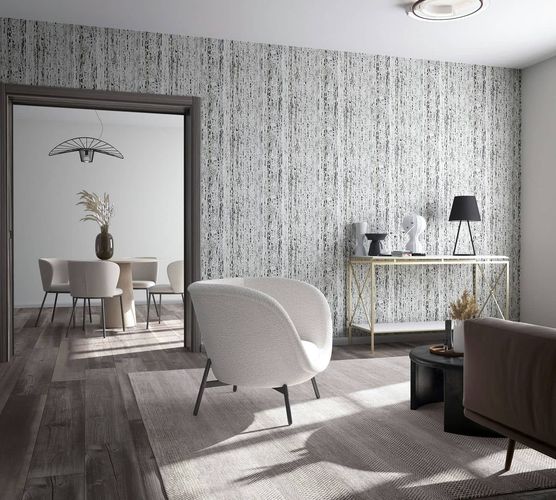 Non-woven wallpaper stone look grey anthracite 33353