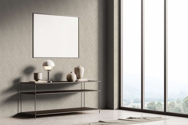 Vliestapete 3D-Effekt Holzoptik Hellgrau Beige 33374 Raum