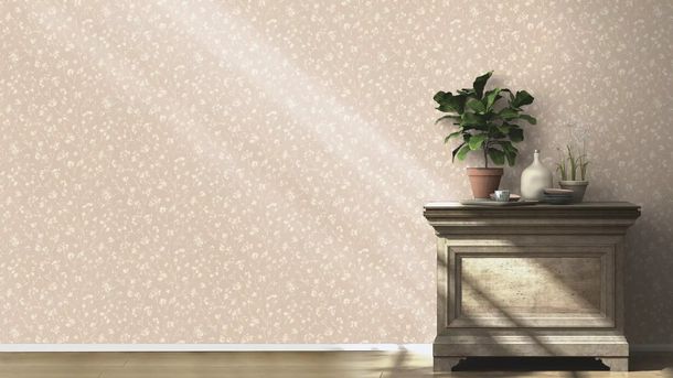 Non-woven wallpaper Rasch floral beige cream 463811