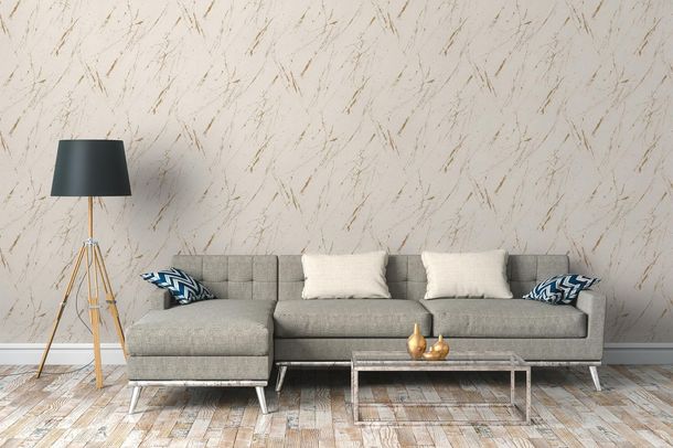 Vliestapete Marmor Effekt Beige Gold Metallic 39336-4 Zimmer